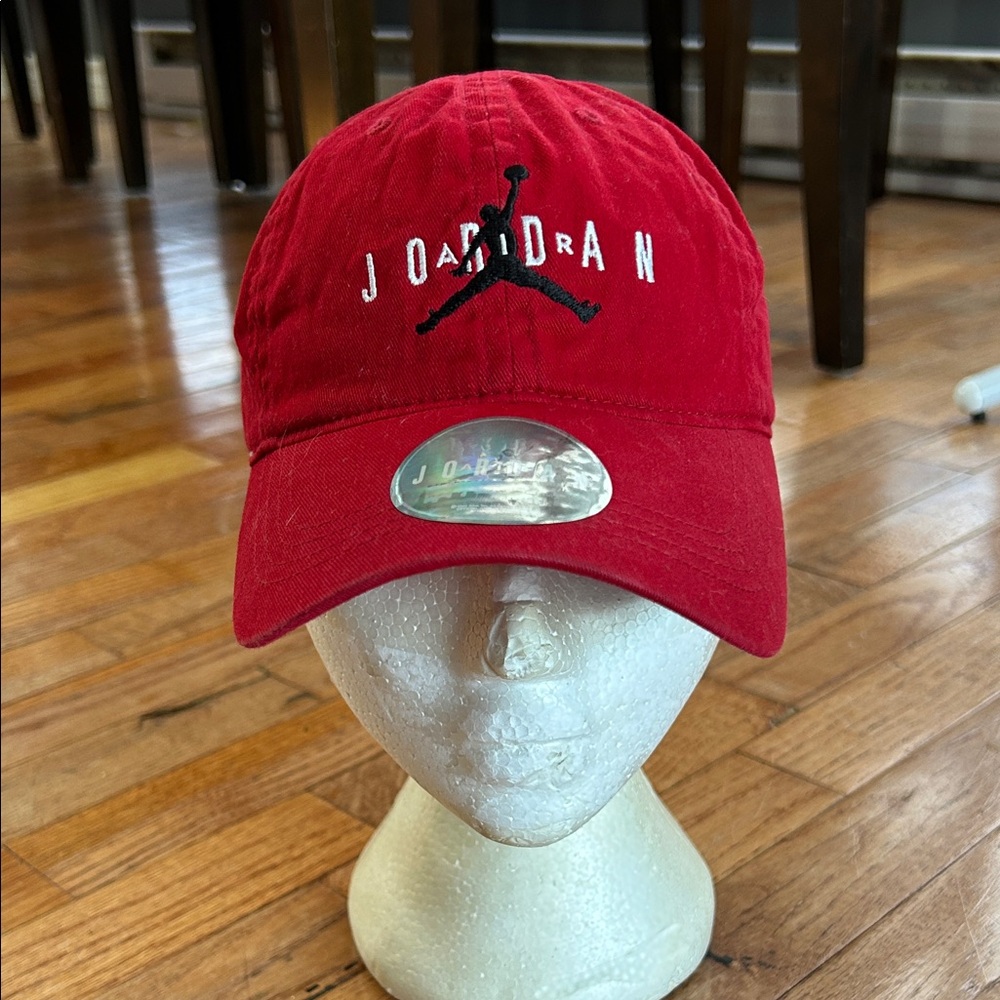 Jordan Red Cap with Embroidered Logo